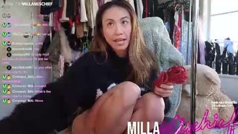 Snapshot of millamischief chatting on 06-13-26, 12:08 Milla Mischief online show from 06-13-26, 12:08