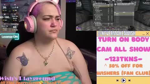 Snapshot of nevermakeawish chatting on 04-23-26, 11:09 Wishs Playground online show from 04-23-26, 11:09