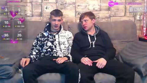 Max tall dark-haired guy with tattoos and Phil blond-haired online show from 03-15-26, 01:00