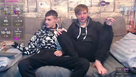 Max tall dark-haired guy with tattoos and Phil blond-haired online show from 03-21-26, 01:54